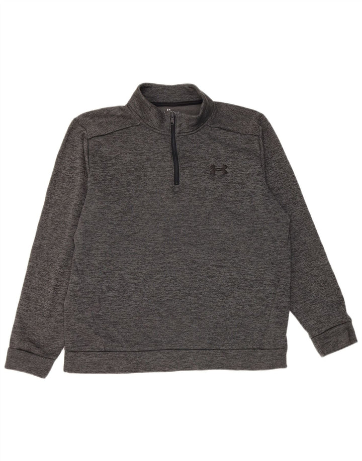 Under Armour Herre Zip Neck Sweatshirt Jumper XL Grå Flecked Polyester