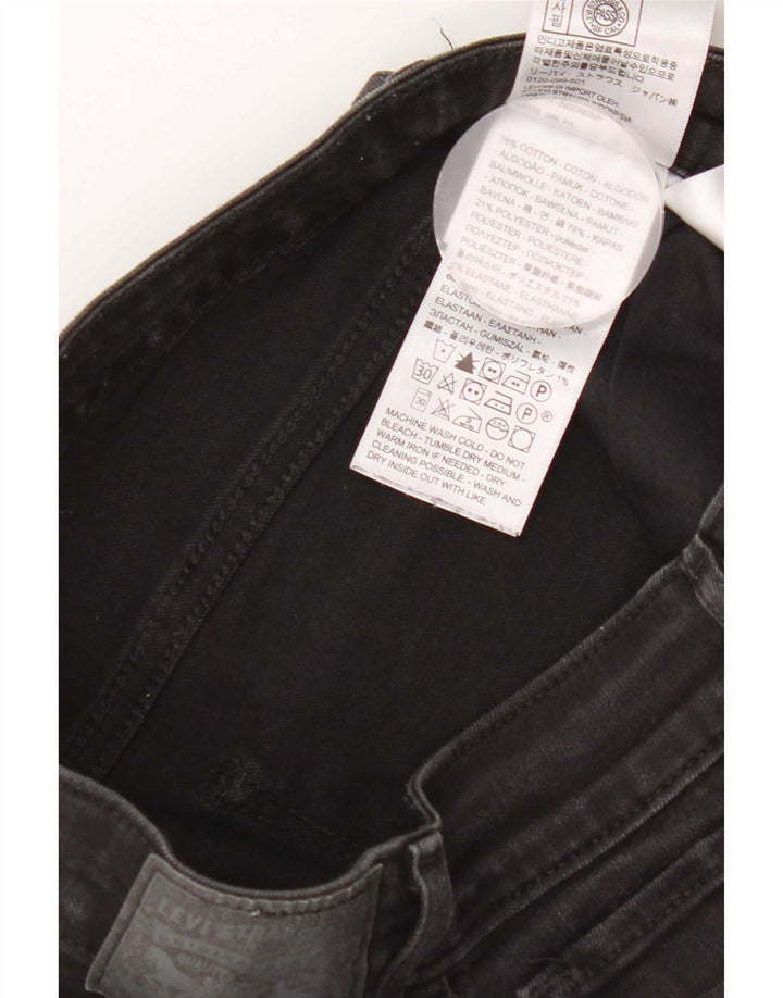 Levi's Dame 712 Slim Jeans W27 L30 Sort Bomuld