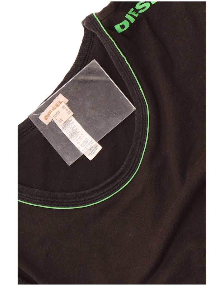 Diesel Herre T-Shirt Top Medium Sort Bomuld