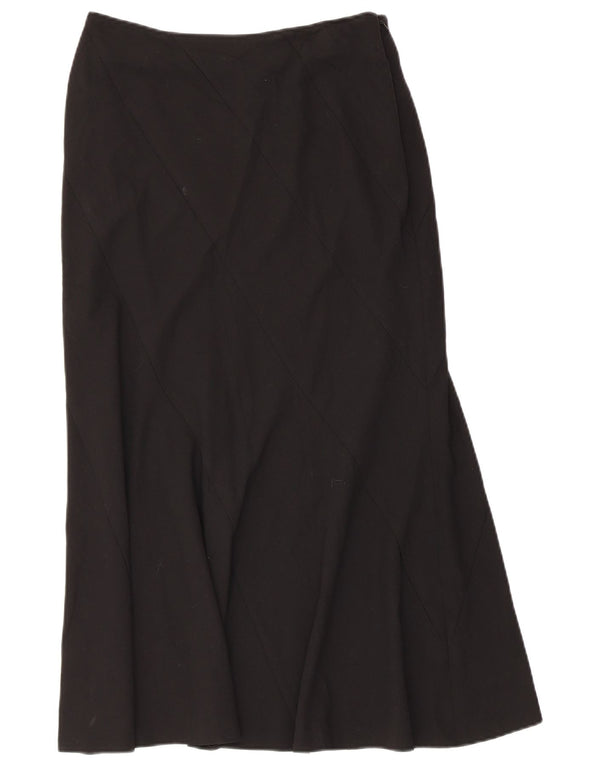 Marks & Spencer Dame Højtalje Midi Nederdel UK 12 Medium W30 Sort
