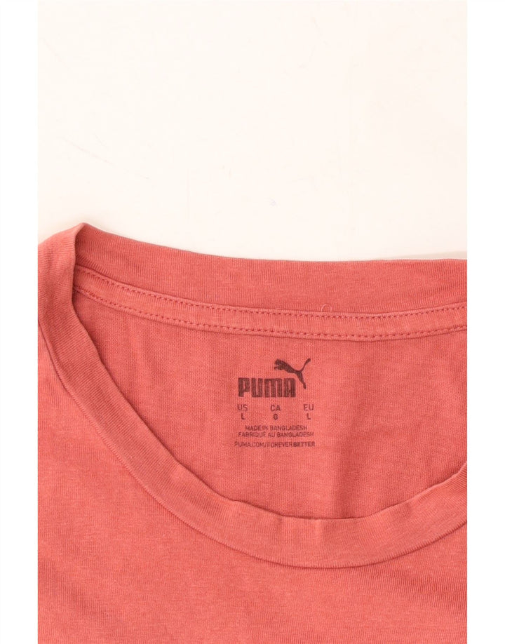PUMA Mens Graphic T-Shirt Top Large Pink Cotton Vintage Puma and Second-Hand Puma from Messina Hembry 