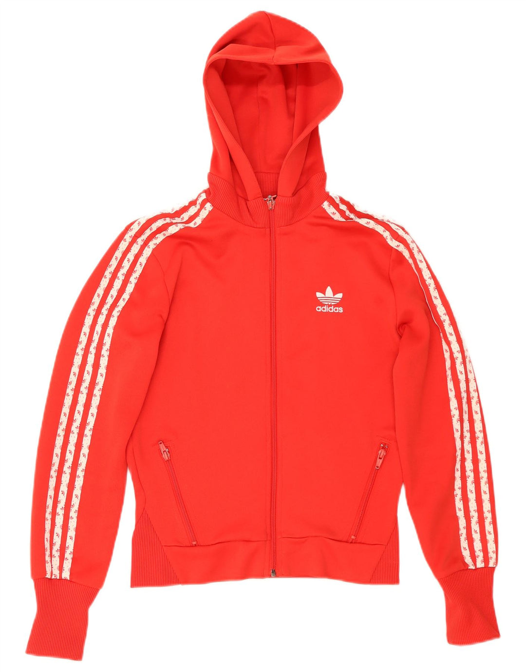 Adidas Dame Grafisk Hættetrøje med lynlås EU 38 Lille Rød Polyester