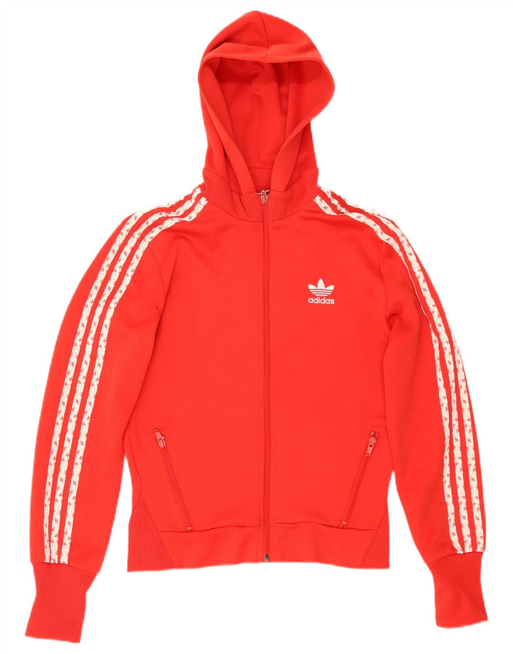Adidas Dame Grafisk Hættetrøje med lynlås EU 38 Lille Rød Polyester