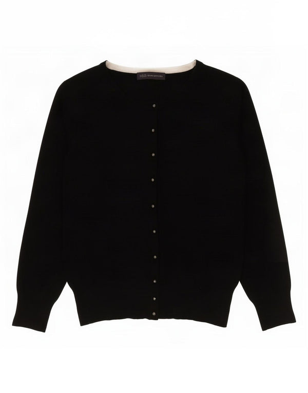 Marks & Spencer Womens Crop Cardigan Sweater UK 8 Small Black Viscose