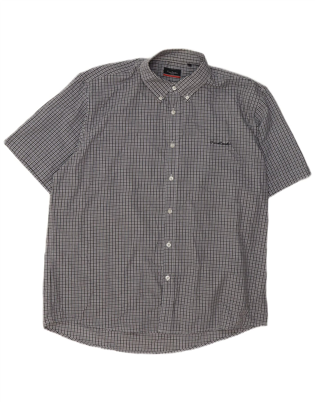 Pierre Cardin herre Regular Fit skjorte 3XL grå ternet polyester