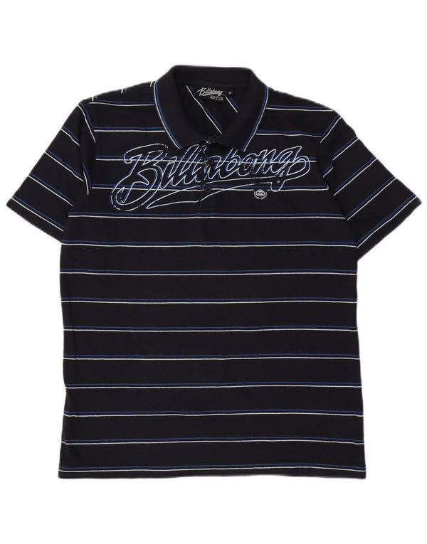 Billabong Boys grafisk poloshirt 15-16 år sort stribet bomuld