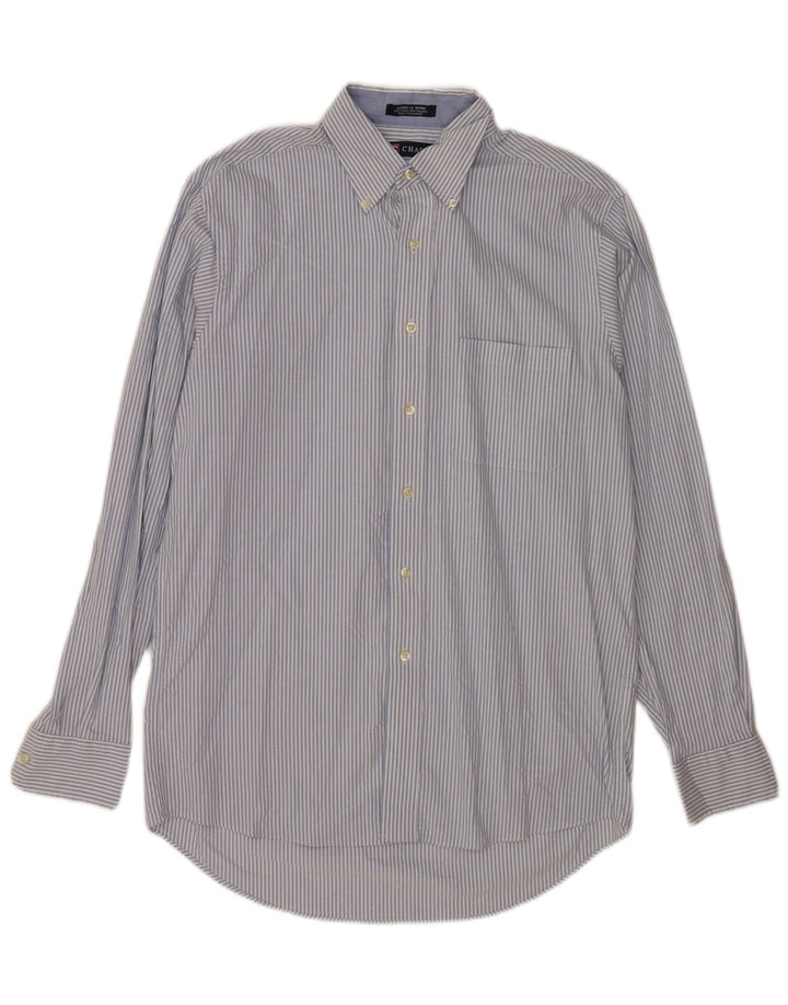Chaps Herre Classic Fit Skjorte Størrelse 34/35 15-15 1/2 Medium Blå Stribet
