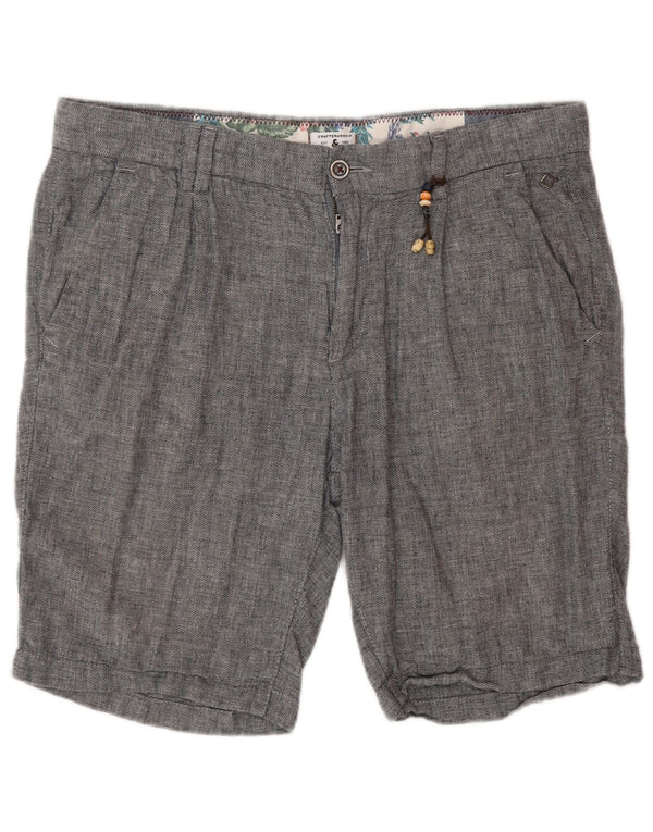 Jack & Jones Herre Chino Shorts Large W34 Navy Blue Chevron Linen