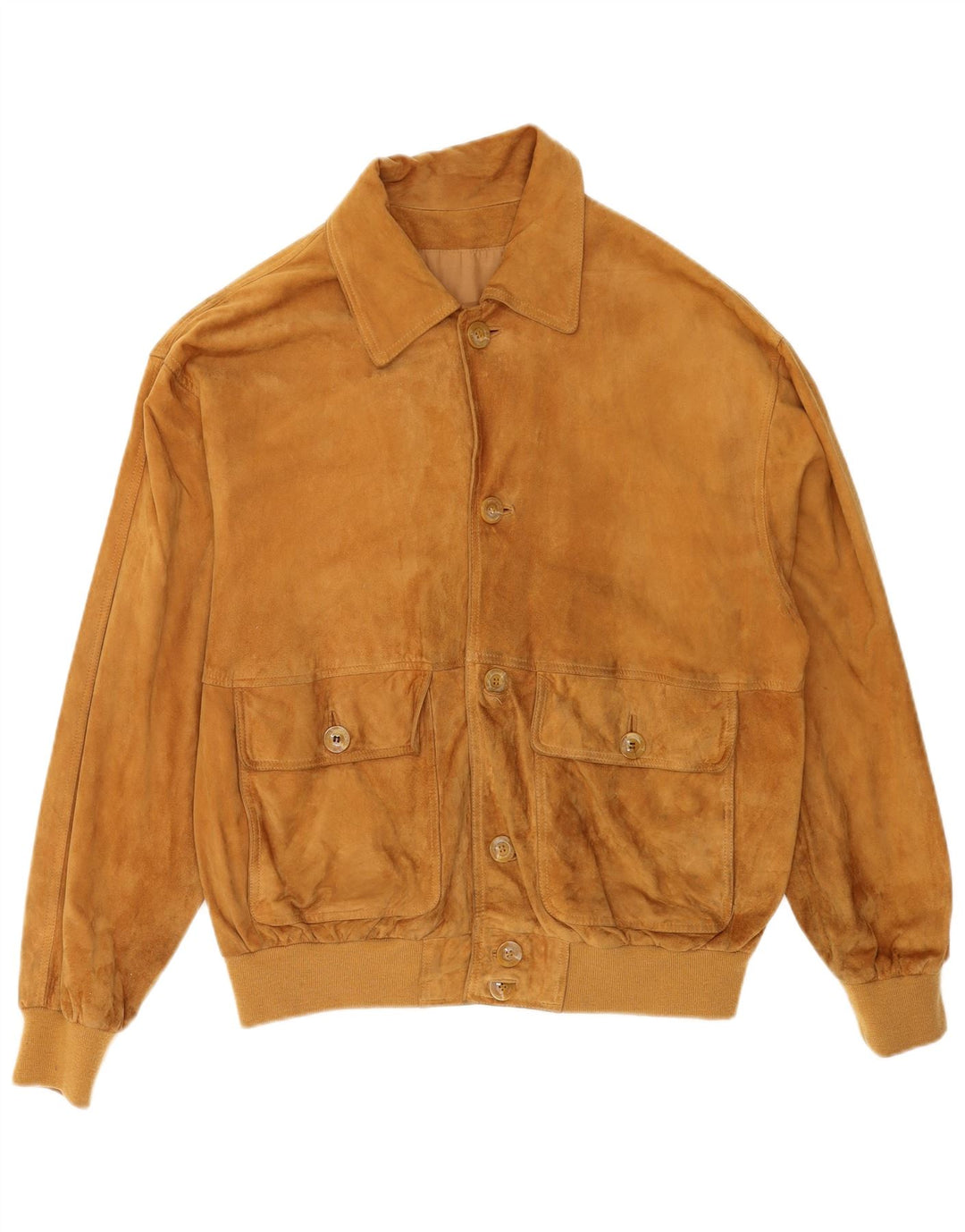 Vintage herre ruskind bomberjakke IT 50 Stort beige læder