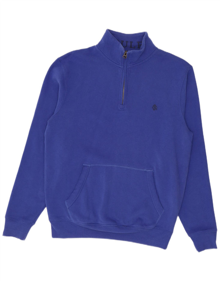 Joules Herre Zip Neck Sweatshirt Jumper Lille Blå Bomuld
