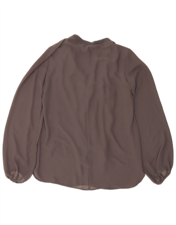Zara Dame Langærmet Bluse Top UK 6 XS Grå