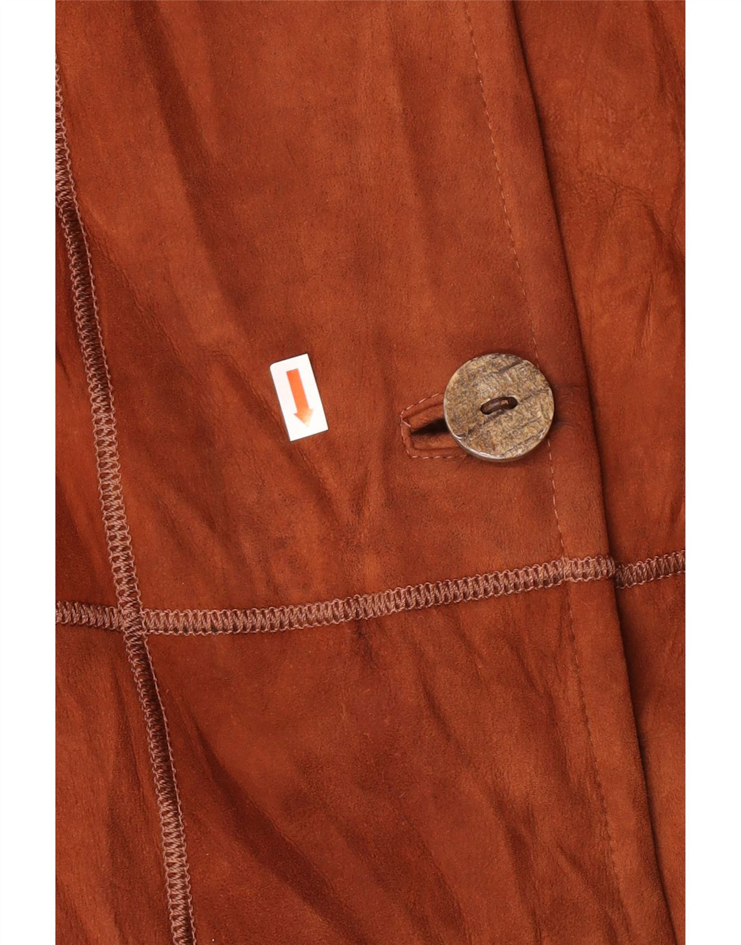 VINTAGE Shearling Coat til kvinder IT 44 Medium Brun Læder