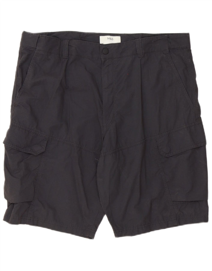 MARKS & SPENCER Herre Cargo Shorts W38 XL Grå Bomuld