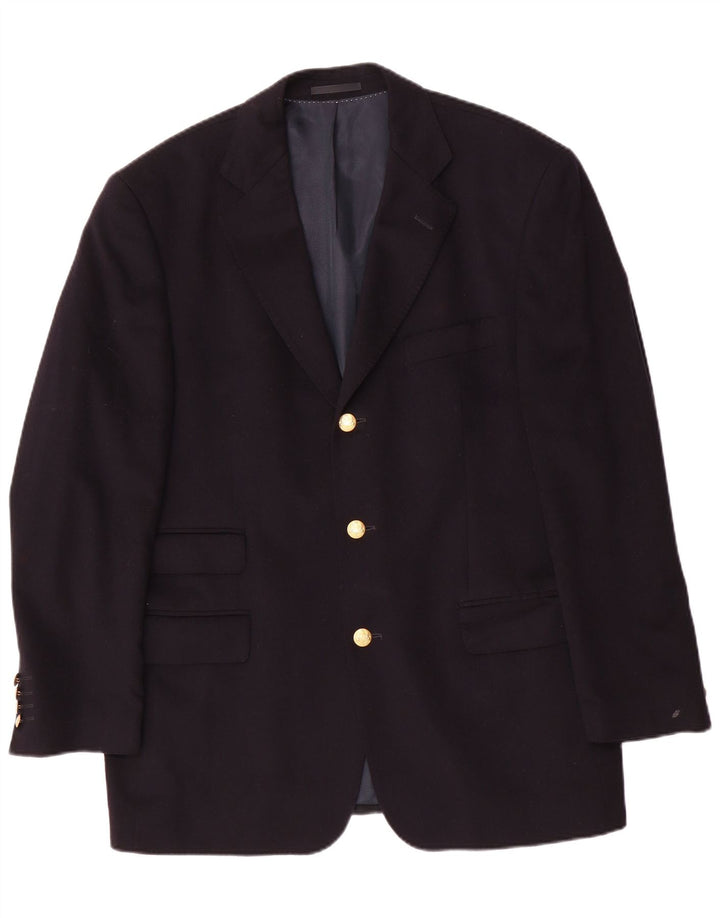 Daniels & Korff Herre 3 Button Blazer Jacket IT 50 Large Navy Blue Cashmere