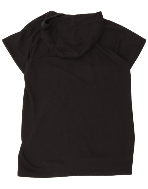 Dkny Dame Grafisk Kortærmet Hættetrøje Jumper UK 18 XL Sort Bomuld