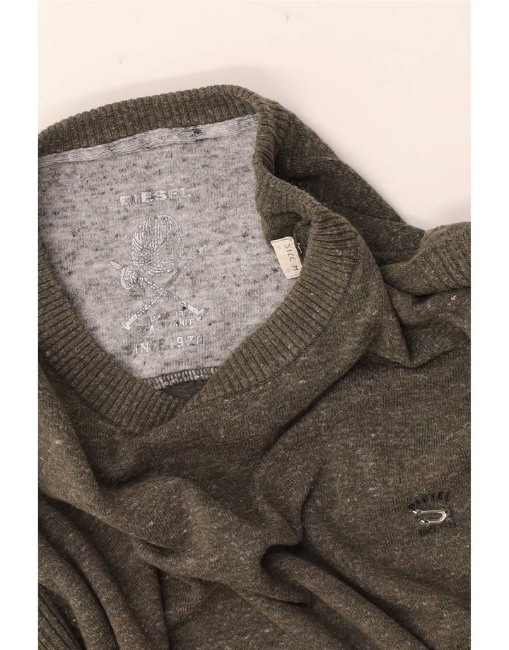 Diesel Herre Crew Neck Jumper Sweater Medium Khaki Flecked