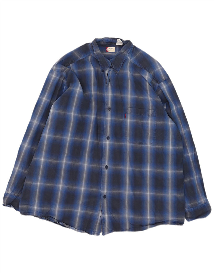 Levi's herreskjorte 2XL blå ternet bomuld