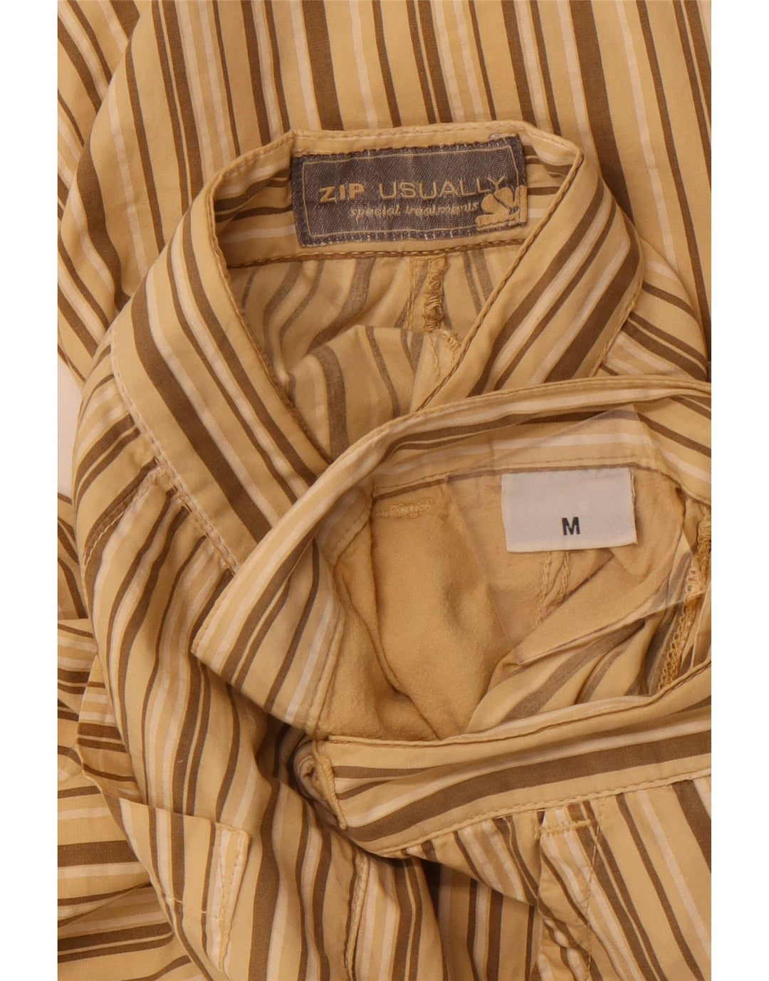 VINTAGE Chino Shorts til mænd Medium W32 Beige stribet bomuld