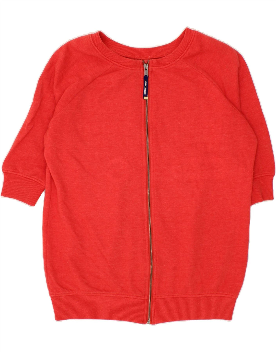 SUPERDRY Womens Short Sleeve Tracksuit Top Jacket UK 10 Small Red Cotton Vintage Superdry and Second-Hand Superdry from Messina Hembry 