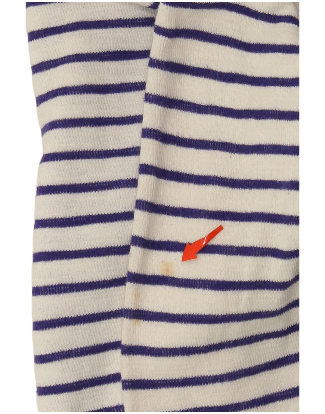 JOULES Dame Crop Open Cardigan Sweater UK 8 Lille hvid stribet bomuld