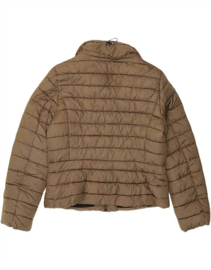 Zara Womens Crop Polstret jakke UK 20 2XL Khaki Polyester