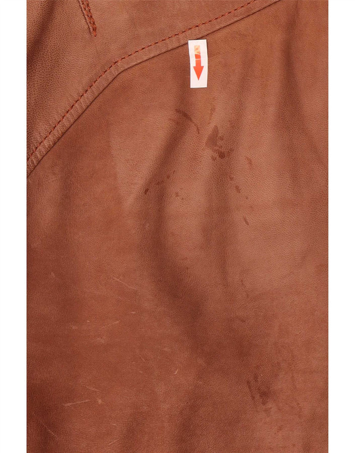 G-Star Herre Ruskind Biker Jacket UK 40 Stor Brun Læder