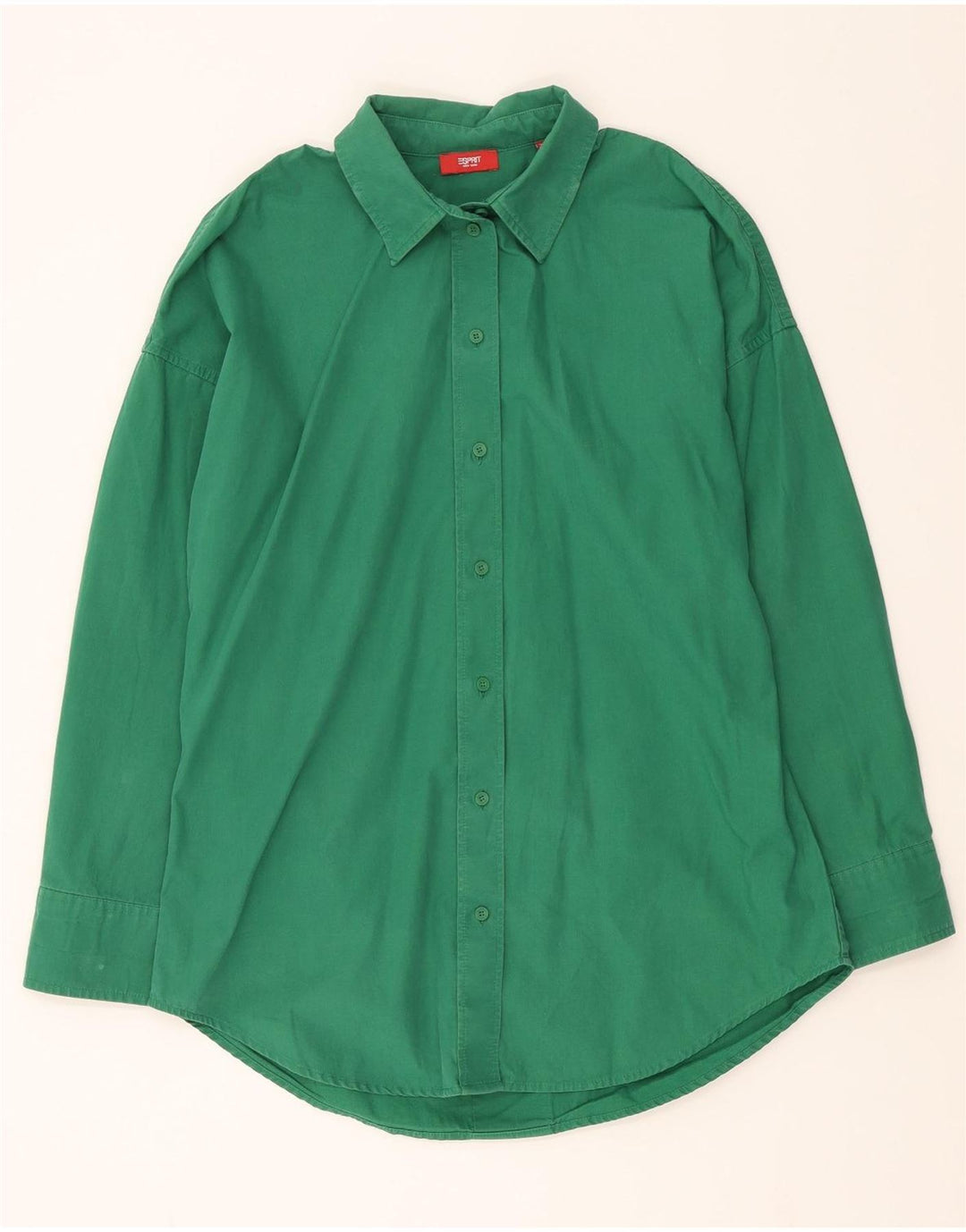 ESPRIT Womens Oversized Shirt UK 10 Small Green Cotton Vintage Esprit and Second-Hand Esprit from Messina Hembry 