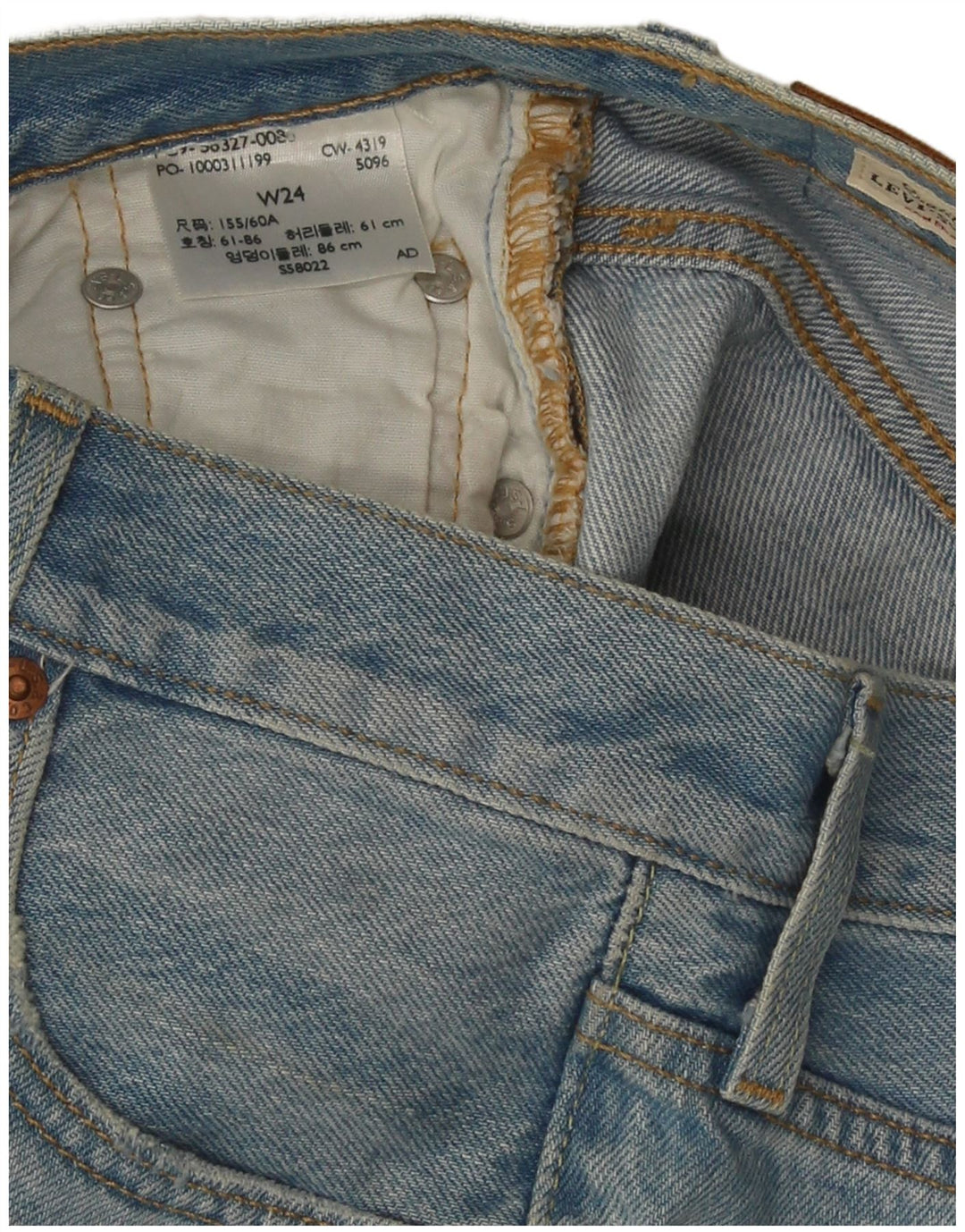 Levi's Womens 501 denimshorts W24 XS Blå