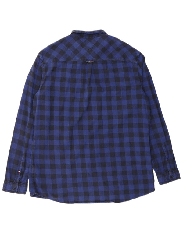 Tommy Hilfiger Herre Regular Fit Flanellskjorte 2XL Marineblå Gingham Bomuld