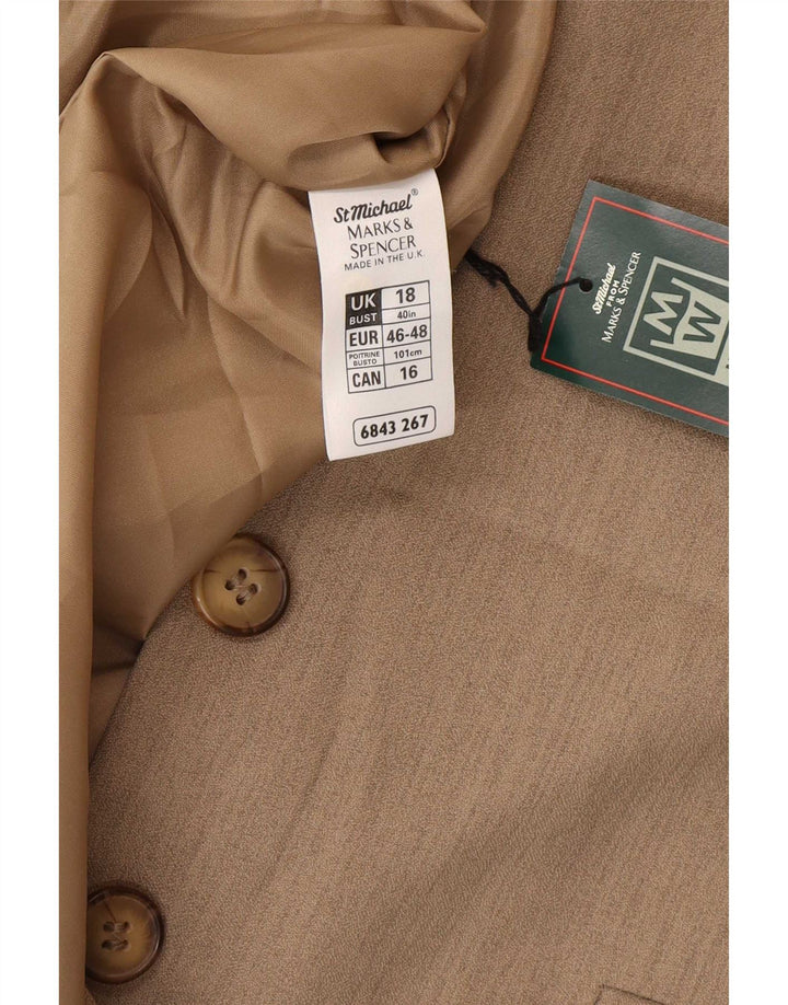 Marks & Spencer Dame St. Michael Blazerjakke med 4 knapper UK 18 XL Brun