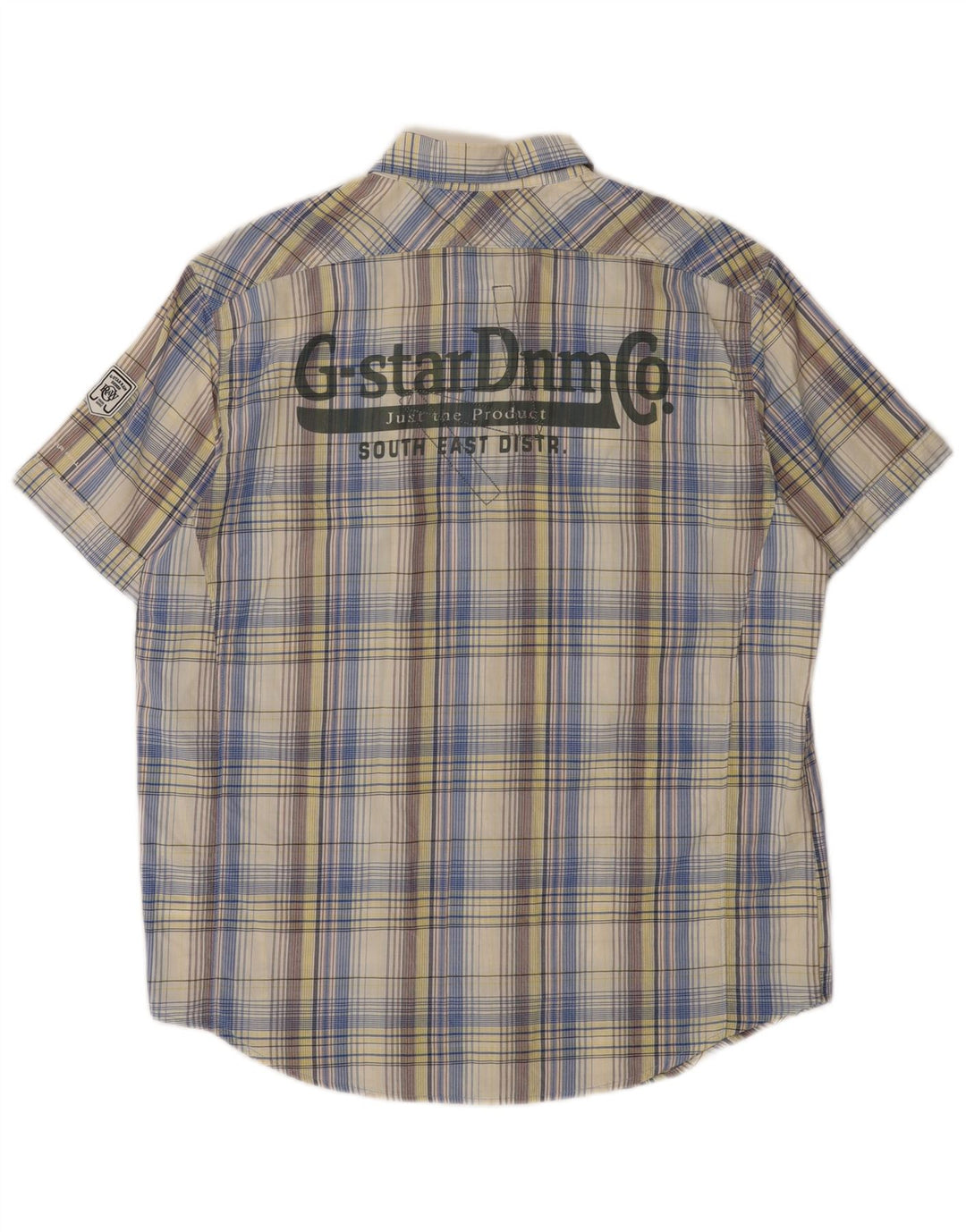 G-Star Herre grafisk kortærmet skjorte XL flerfarvet plaid bomuld
