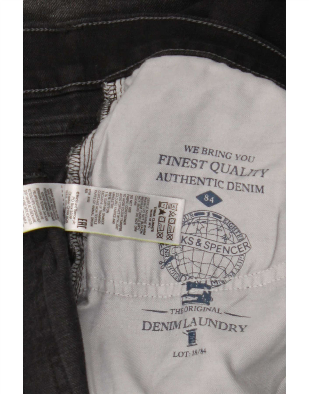 Marks & Spencer Straight Jeans til mænd W44 L31 Sort bomuld