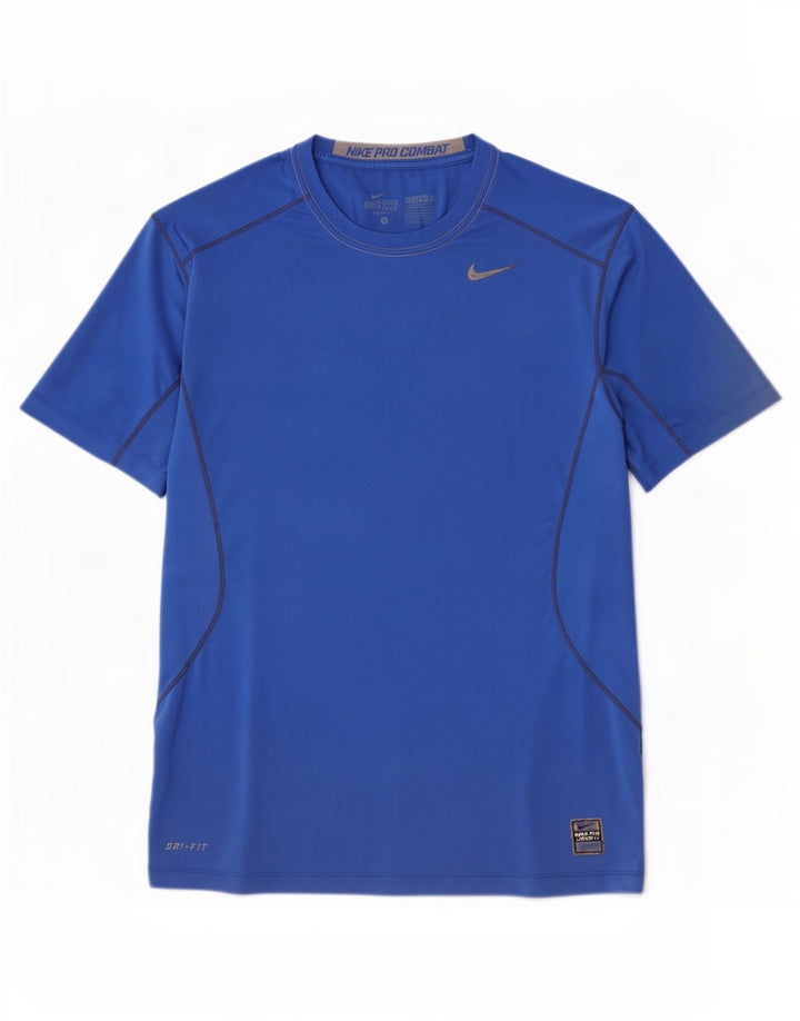 Nike Herre Dri Fit T-Shirt Top Stor Blå Polyester