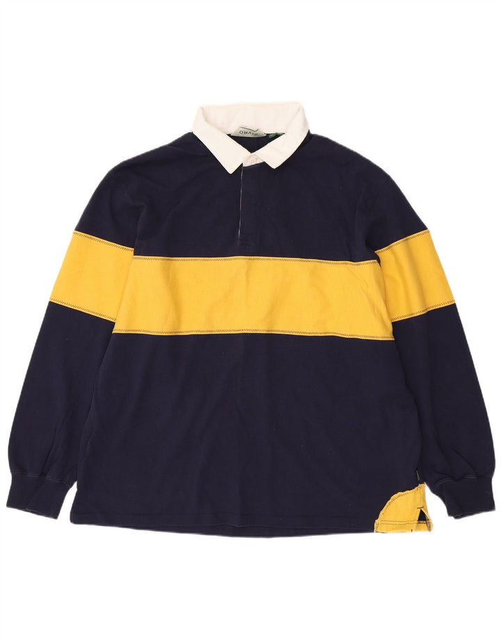ORVIS Langærmet Rugby Polo Shirt XL Marineblå Colourblock Bomuld