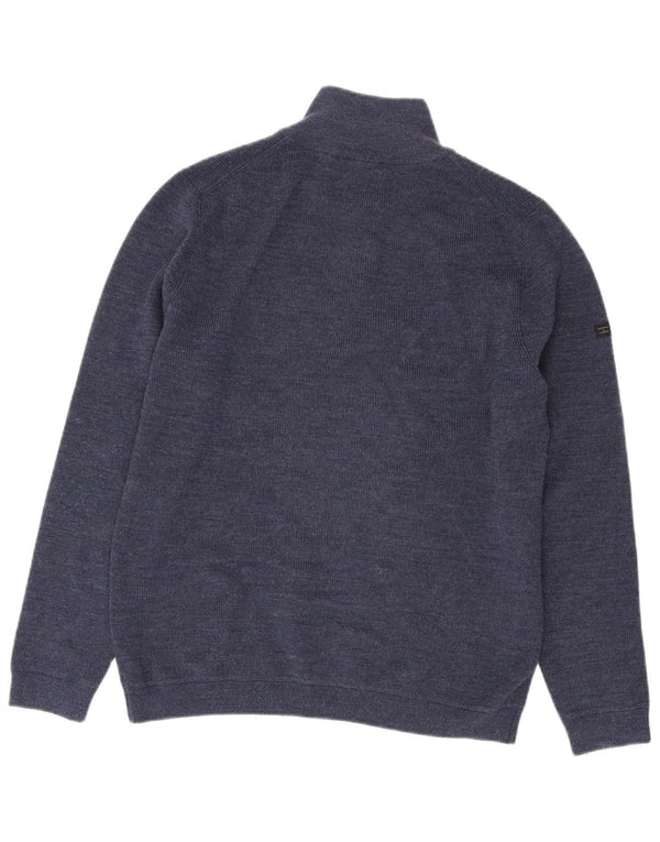 Superdry Sweater med lynlås til mænd Stor marineblå Merinould