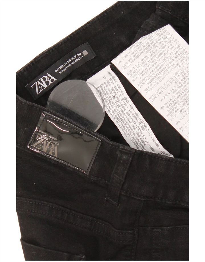 Zara Dame Flared Jeans EU 38 Small W28 L31 Sort Bomuld