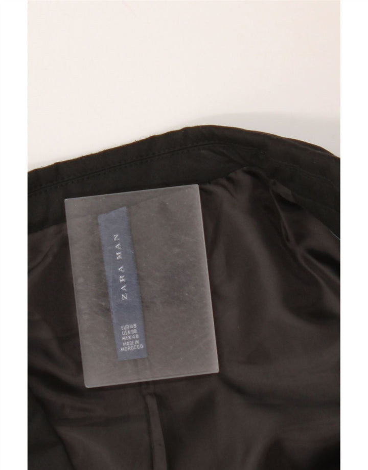 ZARA Herre 2-knaps blazerjakke EU 48 Medium Sort