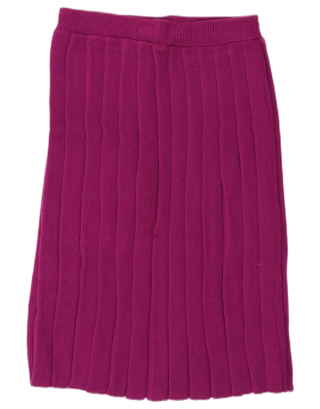 Vintage damestrikket midi-nederdel W28 lille lilla uld