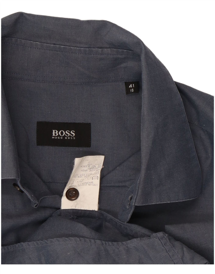 Hugo Boss Herreskjorte str. 16 41 Stor marineblå bomuld