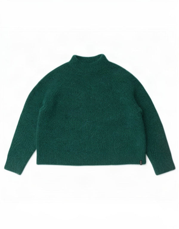 Superdry Dame Oversized Turtle Neck Sweater UK 10 Small Green