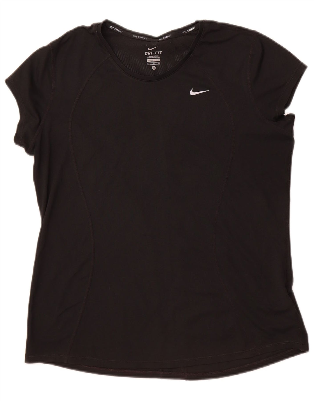 Nike Dame Dri Fit T-Shirt Top UK 18 XL Sort Polyester