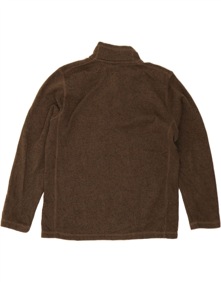 EDDIE BAUER Mens Zip Neck Sweatshirt Jumper Large Brown Polyester Vintage Eddie Bauer and Second-Hand Eddie Bauer from Messina Hembry 