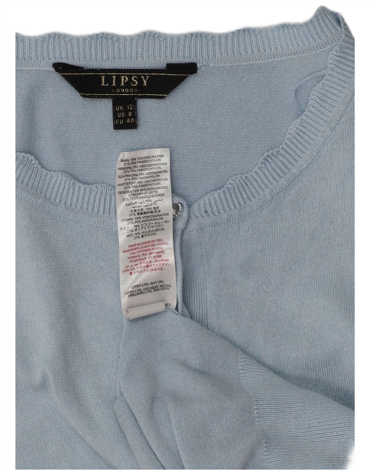 LIPSY Dame Cardigan Sweater UK 12 Medium Blue Viscose