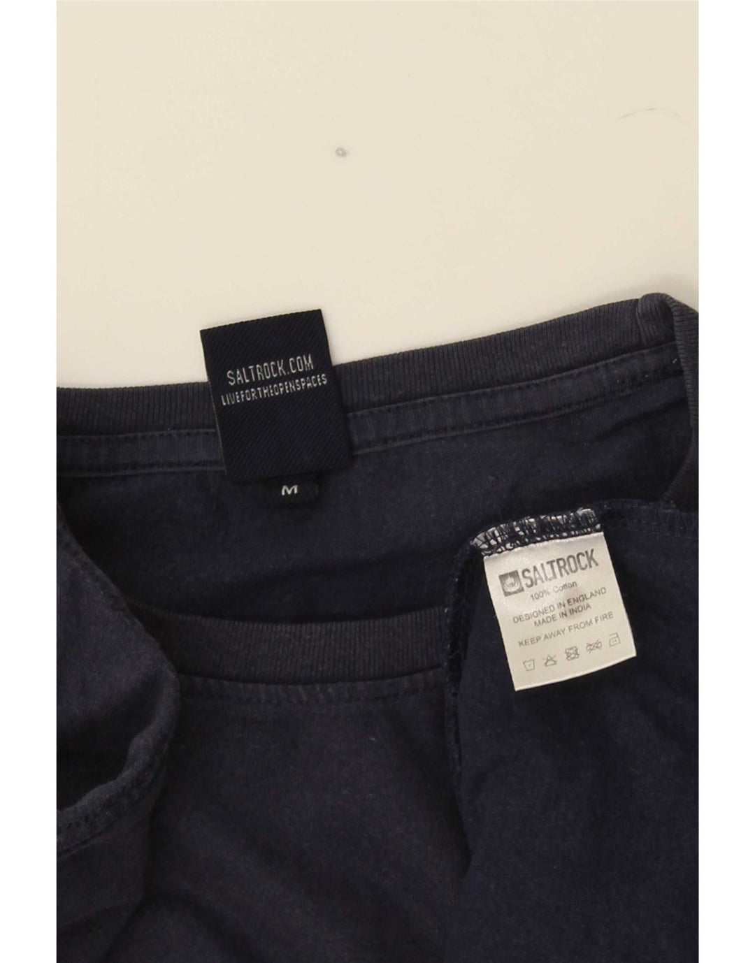 Saltrock Herre grafisk T-shirt Top Medium Marineblå Bomuld