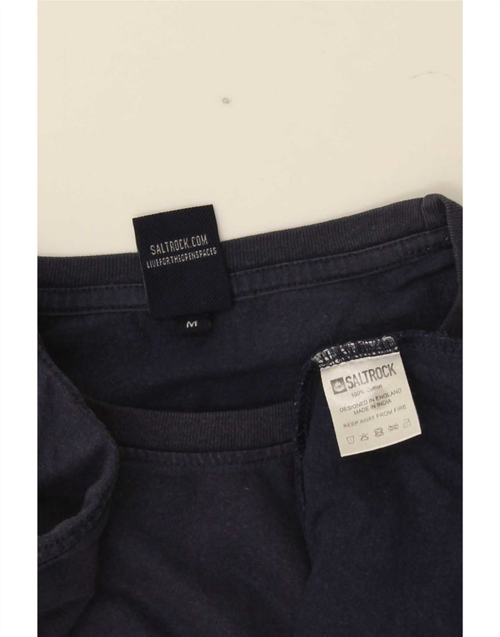 Saltrock Herre grafisk T-shirt Top Medium Marineblå Bomuld