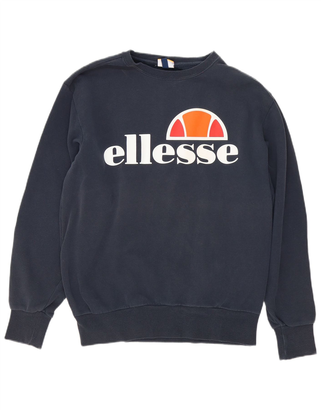 Ellesse Herre Grafisk Sweatshirt Jumper Stor Marineblå Bomuld
