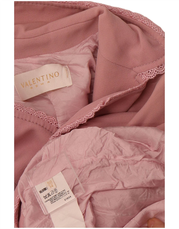 VALENTINO Dame 1-knaps blazerjakke UK 14 Medium Pink Virgin Wool