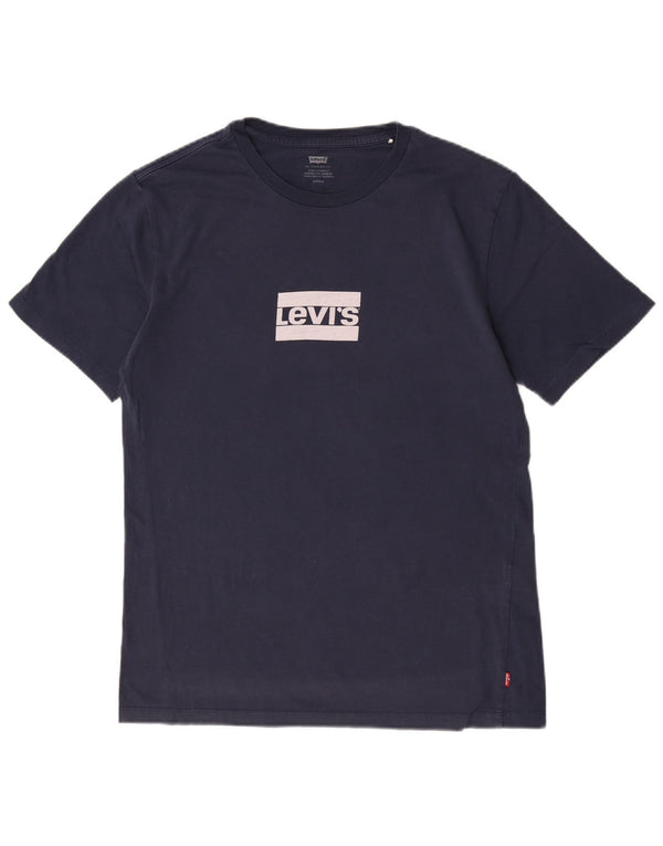 Levi's Grafisk T-shirt top til mænd, lille marineblå bomuld