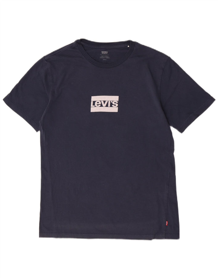 Levi's Grafisk T-shirt top til mænd, lille marineblå bomuld