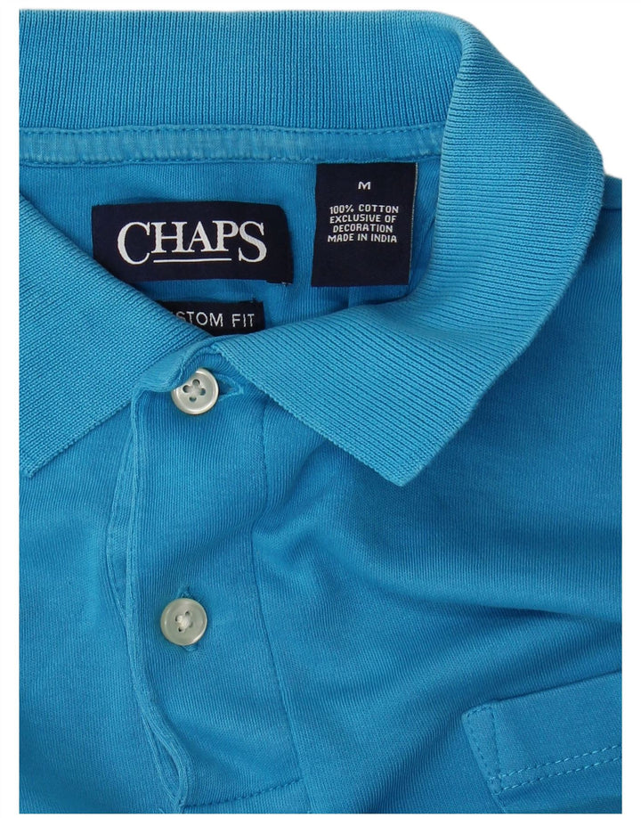 CHAPS Herre Custom Fit Polo Shirt Medium Blue Bomuld